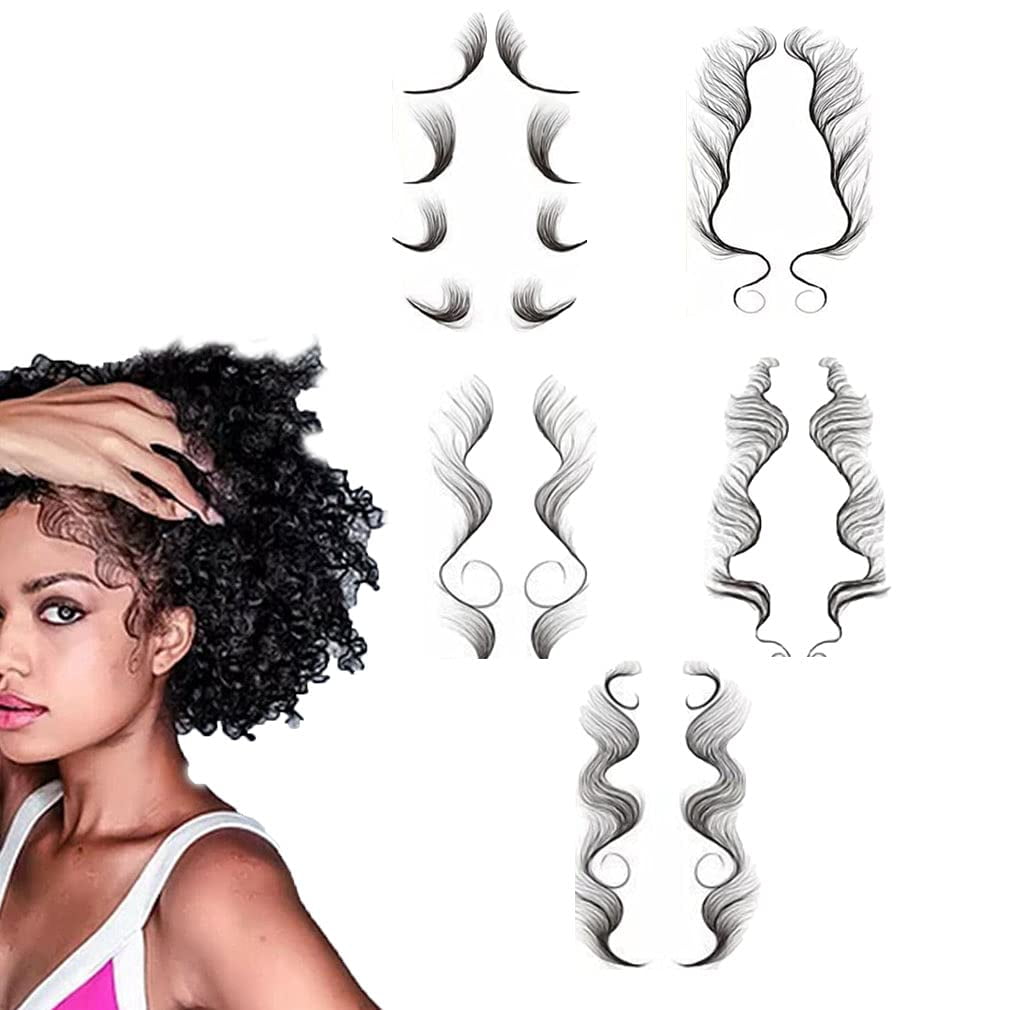 Baby Hair Tattoo Stickers,Waterproof Edge Tattoo Edges Curly Hair,5 Styles Fashion Baby Hair Tattoo,DIY Hairstyling Hair Tattooing Template Hair Stickers Lasting Makeup Tool (1) - Walmart.com